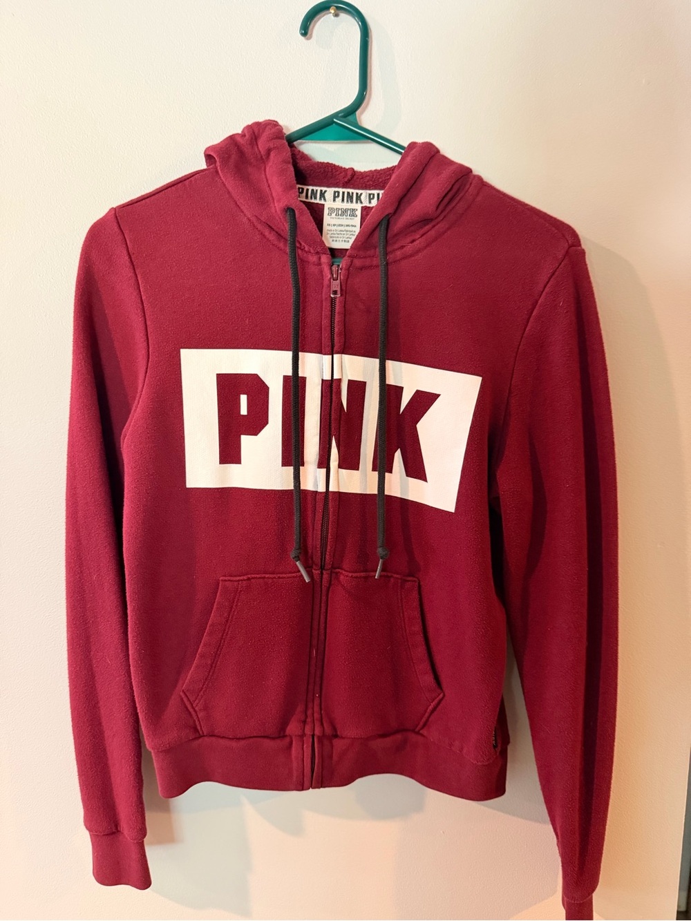 Victoria's Secret PINK Maroon Zip-Up Hoodie